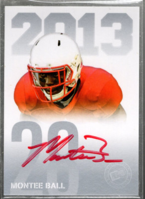 B5465 - 2013 Press Pass Autogramme Silber Rote Tinte #MB Montee Ball Auto Nur 50