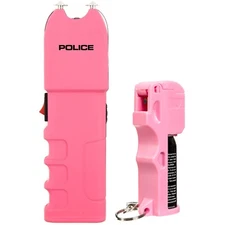 POLICE Stun Gun Burn Pepper Spray Combo for Women Self Defense 928 PINK