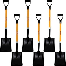 6Pack AshmanOnline Square Shovel 41 Inches Long D Grip with Durable Handle