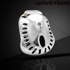 Stainless Steel Armor Metal Fully Restraint Male Chastity Device Bowl Cage Ring