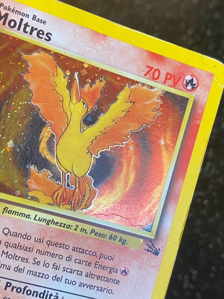 Moltres 12/62 - Fossil Unlimited (1999-2000) - Vintage ITALIAN Holo Rare - HP - Image 3 of 4