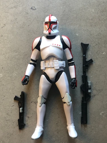 Star Wars The Black Series Clone Trooper Captain Blue line #13 loose Red