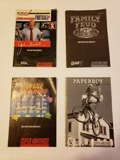 SNES Manual lot. Space Invaders, Paperboy, Family Feud and Madden 93. NO GAMES