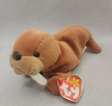 1995 Ty Beanie Baby "Tusk" Retired Brown Walrus BB26