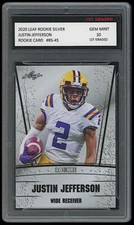 JUSTIN JEFFERSON 2020 / '20 LEAF ROOKIE SILVER 1ST GRADED 10 ROOKIE CARD VIKINGS