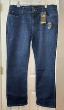 New LEE Jeans Men’s 40X32 Blue Comfort Stretch Bootcut Regular Fit Below Waist