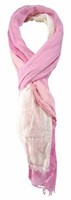 Tigertie Schal In Rosa Weiss Gemustert Mit Kleinen Fransen - GrößE 180 X 80 Cm