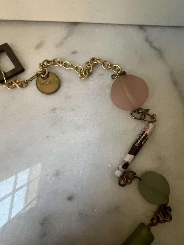 "Collar grueso multicolor marca plata retorcida 20""" Foto 4 de 4