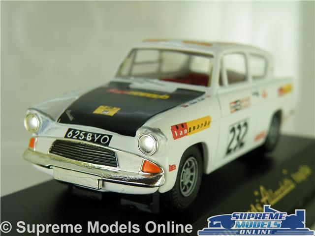 FORD ANGLIA 105E MODEL CAR ALLARDETTE RALLY 1:43 SCALE + CASE VANGUARDS K8