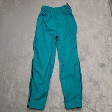 VTG LL Bean Track Pants Womens M Green Nylon Lined Windbreaker Zip Made in USA