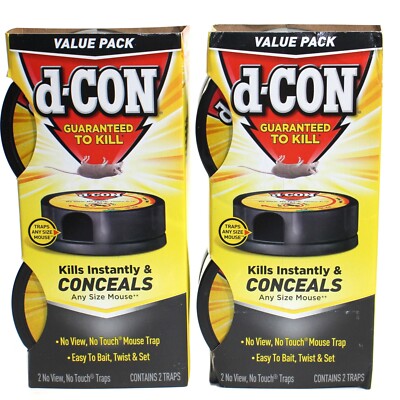 Lot of 5 2-Packs d-CON No-View No-Touch Mouse Traps 10 Traps Total