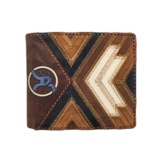 Hooey Men's Roughout Brown & Blue Bifold Wallet RBF015-BRTN