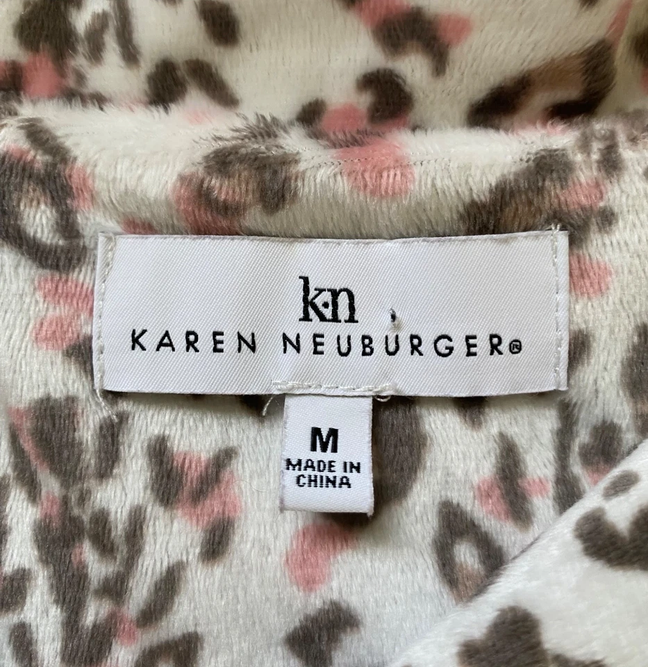 KAREN NEUBURGER~NUEVO JUEGO DE PIJAMA 2 PIEZAS ESTAMPADO LEOPARDO/GUEPARDO~TALLA DAMAS MEDIANA~M Foto 4 de 4