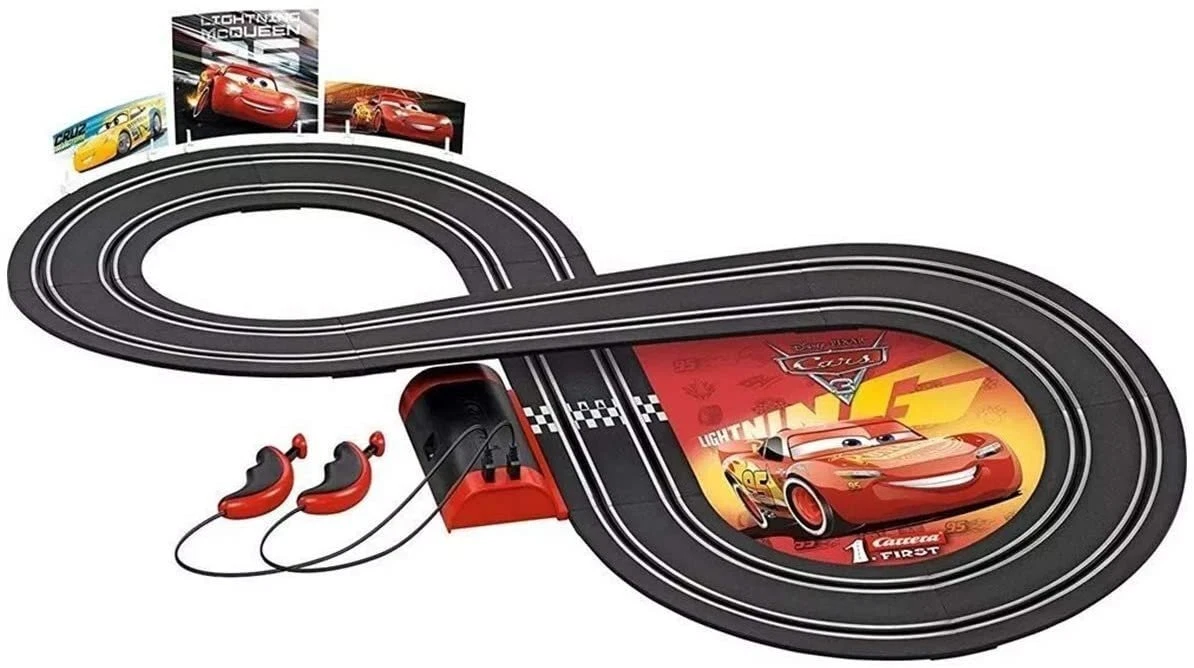 Carrera First Disney Pixar Cars 3 Slot Car Race Track McQueen & Dinoco  690730630105