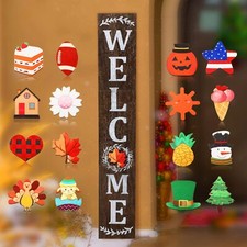 Welcome Sign for Front Door Interchangeable Outdoor Welcome Sign for Front Po...