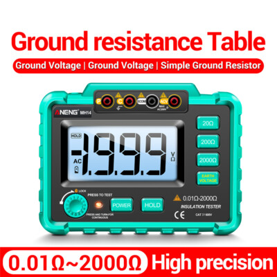 Resistance Megohmmeter Earth Ground Resistance Meter 1999 Conuts LCD Display