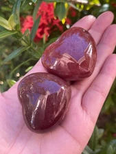 Large Strawberry Quartz Heart, 1.75" Strawberry Quartz /Red Guava Puffy Heart