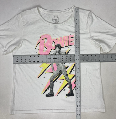 David Bowie Graphic T-shirt Women XL White Short Sleeve Music - Picture 5 of 7