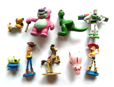 9PCS Toy Story 3 Action Art Figures Doll Woody Buzz Lightyear Rex