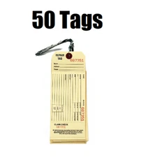 50PC Heavy Duty Tie On Repair Tickets Tags Hang Claim Check Repairing