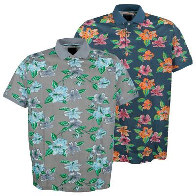 Kitaro Poloshirt Polo Hemd Hawaiihemd Herren Kurzarm Baumwolle Extra Lang Tall