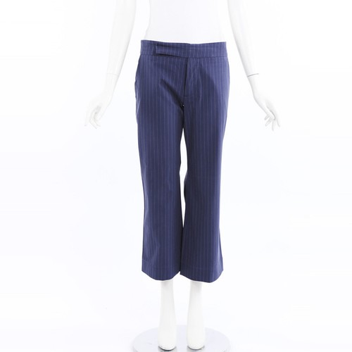Marni Striped Blue Cotton Cropped Pants 
