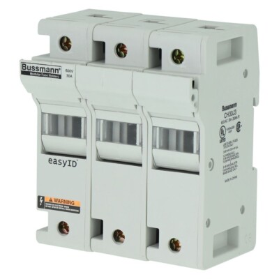 NEW Bussmann CH30J3I Class J 30 Amp 600 VAC 3 Pole 200ka IR Fuse Holder