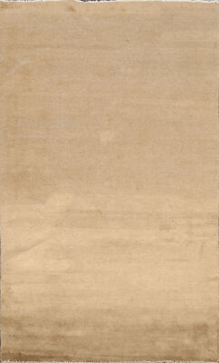 Elegant Handcrafted Gabbeh Kashkoli Beige Wool Rug - Limited Edition'' 4x6 ft