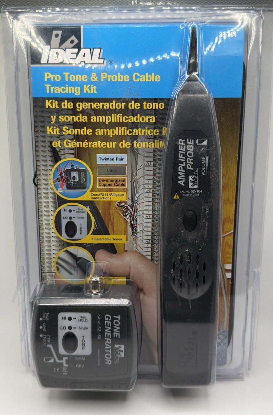 IDEAL 33-864 Pro Tone Generator & Amplifier Probe Cable Tracing Kit Open Box