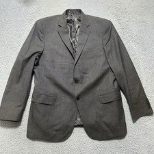 Hart Schaffner Marx Blazer Jacket Mens 46R Gray Printed 2 Button Single Breasted