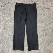 Valentino 38X32 Dress Pants Mens Dark gray speckles Pleated Wool Made in Italy