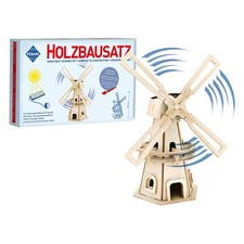 Pebaro Solar Holzbausatz Windmühle mit Motor...