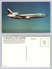 Delta Air Lines Lockheed L-1011 TriStar Jet Airliner Vintage Postcard