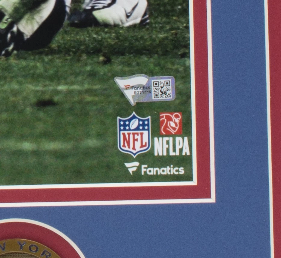 Foto de escape firmada por Eli Manning enmarcada 16x20 New York Giants SB XLII fanáticos Foto 2 de 2