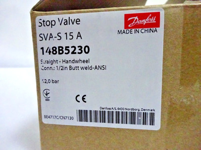 1PC- Danfoss 148B5230 Shut-off valve,SVA-S 15,Steel,Max Working Pressure 754-NEW