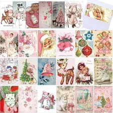 24 Pack Vintage Christmas Cards 4.13 x 6.1 inches, as shown in the picture 
