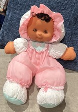 Vintage 1986 Fisher-Price Puffalumps Baby Doll Pink  Polka Dot Bonnet