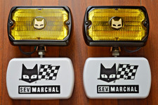 Vintage Nos Marchal 750 759 Yellow Fog Lights W Covers Mustang Lincoln Jeep