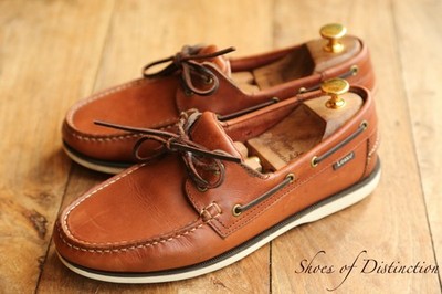 Loake Lifestyle Tan Brown Leather Boat Deck Shoes Boot Mens UK 7 US 8 EU 41