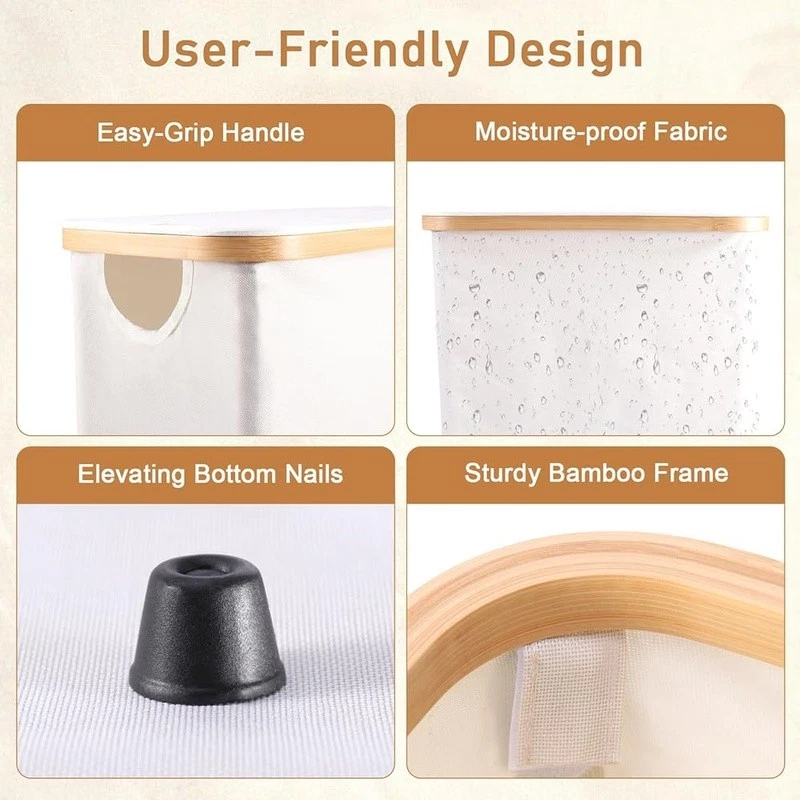 Juego de cesta de almacenamiento de papel higiénico organizador de baño ahorro de espacio a prueba de humedad Foto 4 de 4