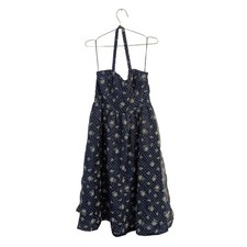 ModCloth Geode Party Dress Halter Retro Rockabilly Homecoming Polkadot Blue L