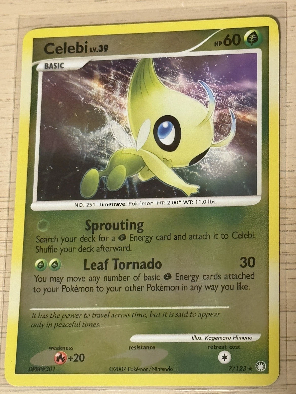 Celebi LV.39 7/123 Rare Reverse Holo Pokemon Card LP