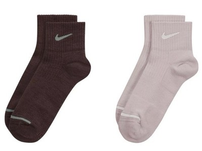 Nike Everyday Unisex 2 Pair. Crew  Socks Sz Large NEW Wool Blend Brown