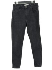 Topshop Women's Jeans W 30 in Black Cotton with Elastane, Polyester Skinny