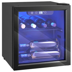 HOMCOM 12 Refroidisseur de vin de bouteille, Boissons de table Frigidaire de vin, Noir