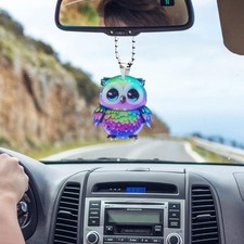 Glsowee Car Mirror Hanging Accessories - Colorful Owl