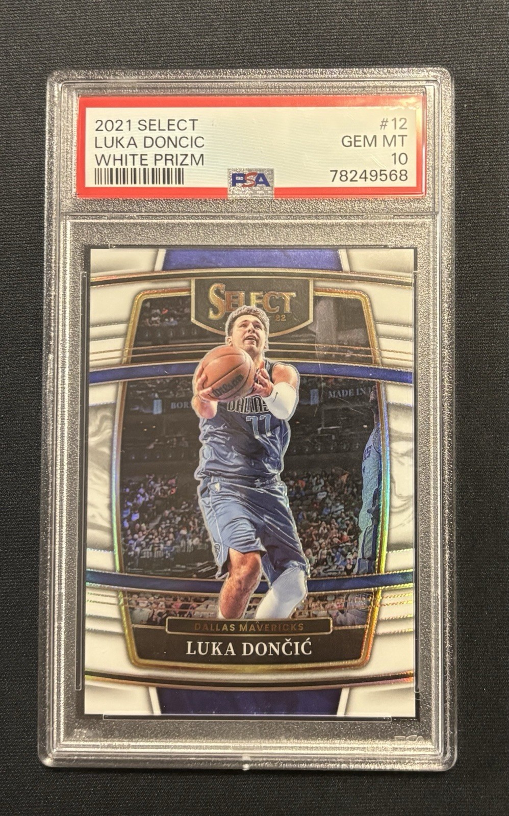 2021-22 Panini Select Luka Doncic #12 White Prizm /149 PSA 10 Mavericks