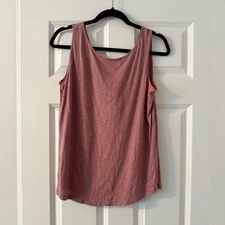 Loft Outlet | Pink Tie Back Detail 100% Cotton Flowy Tank Top | Size M