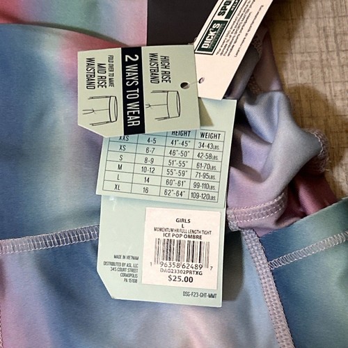 DSG Girls Momentum High Rise Printed Full Length Leggings Ombre Size Large - Picture 4 of 23