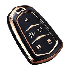 for Cadillac Escalade Key Fob Cover, for Cadillac ATS CTS CT6 STS SRX XT5 Black